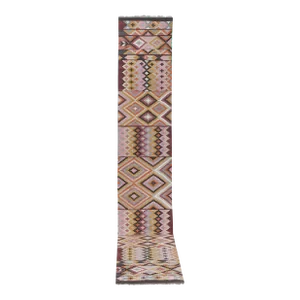 1960s Vintage Turkish Kilim Runner 2'5'' X 15'1''