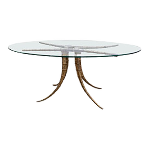French Brass Horn Table Signed by Alain Chervet