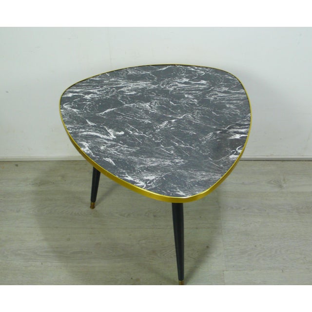 German Triangle Cocktail Table with Black Formica Top, 1950s For Sale - Image 4 of 6