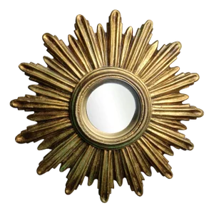 Vintage Golden Sunburst Mirror, 1960s