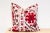 Indian Carmine Suzani Euro Pillow For Sale - Image 3 of 7