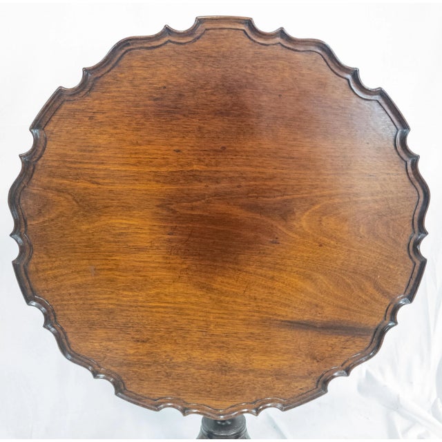 English 19th Century English Carved Mahogany Tilt Top Tea Table For Sale - Image 3 of 13