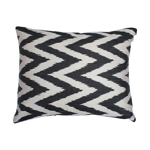 Custom pillows made from a vintage silk chevron print ikat from the Grand Bazaar in Istanbul. Linen back, hidden zipper...