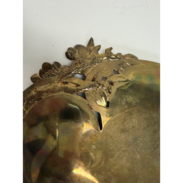 Early 20th Century Antique Art Nouveau Brass or Bronze Trinket Tray - Signed For Sale - Image 5 of 7