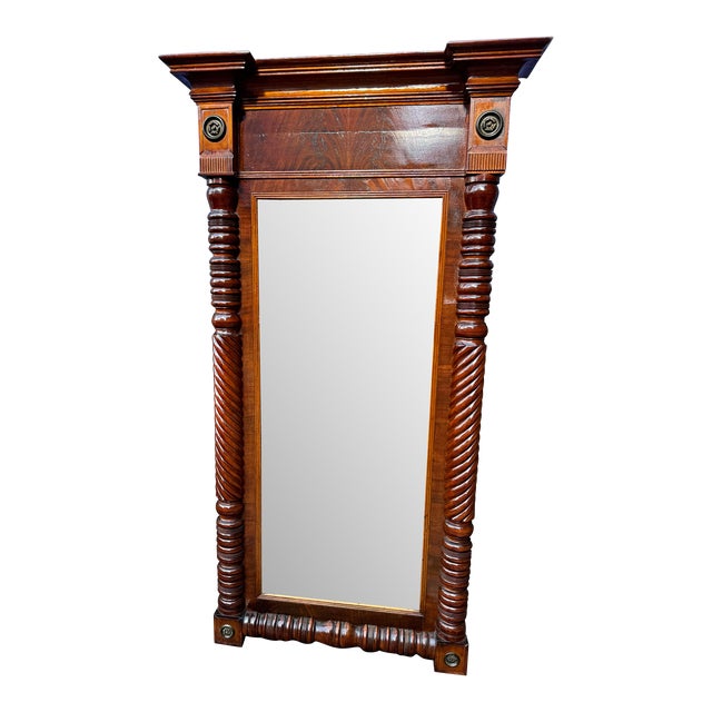 1940s Mahogany Federal Mirror For Sale