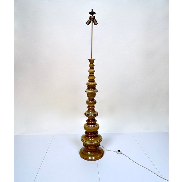 1960s Large Sculptural Glazed Ceramic Floor Lamp from Kaiser-Leuchten, 1960s For Sale - Image 5 of 18