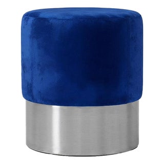 Destino Stool in Blue Velvet by Moanne For Sale