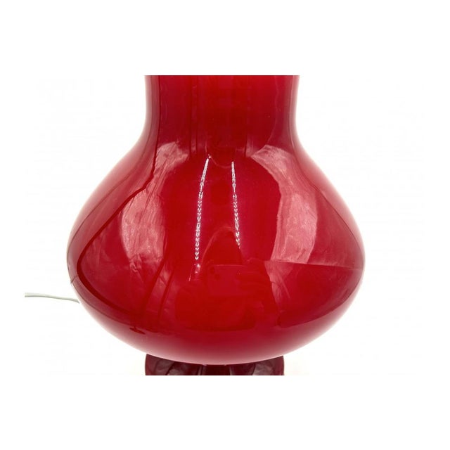 Red Mid-Century Modern Table Lamp by S. Tabera for Opp Jihlava, 1970s For Sale - Image 8 of 14