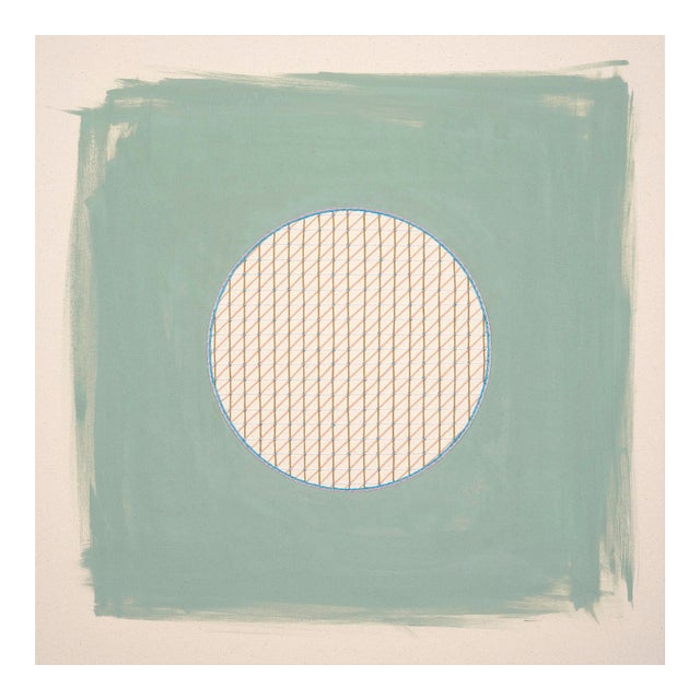 Sage Green Neutral Geometric Abstract Art Print by Emily Keating Snyder | 20 X 20 Unframed Print For Sale