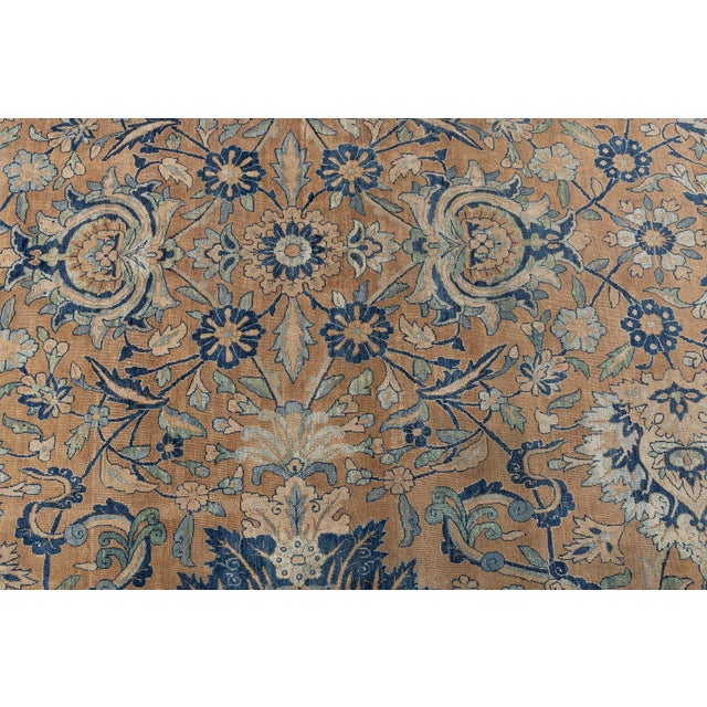 Late 19th Century Authentic 19th Century Persian Kirman Handmade Wool Rug For Sale - Image 5 of 9