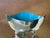 Mid-Century Modern Vintage Heirloom Silver Plate & Turquoise Enamel Footed Bowl For Sale - Image 3 of 14