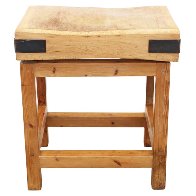 Vintage Butchers Block Worktable, 1950s For Sale - Image 6 of 9