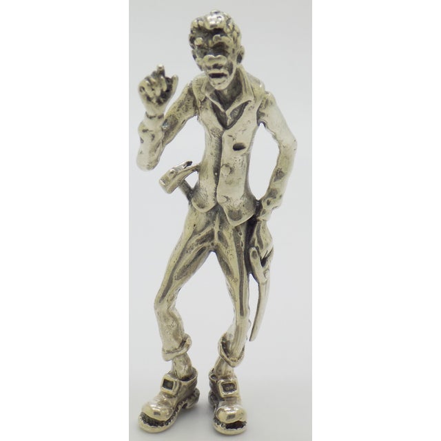 1970s Vintage Italian Handmade Genuine Silver Handyman Carpenter Figurine From Tuscany For Sale - Image 5 of 16