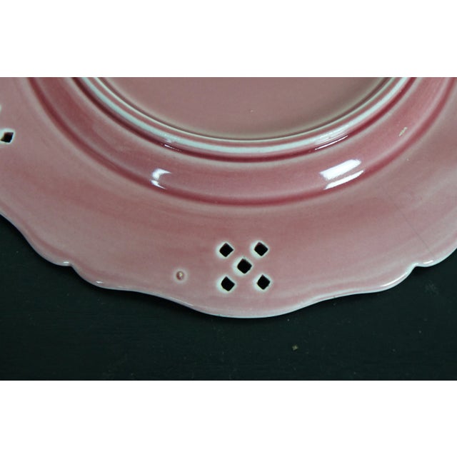 Early 20th Century Austrian Hungarian Scalloped Pierced Reticulated Basketweave Lattice Plates- Set of 3 For Sale - Image 10 of 10