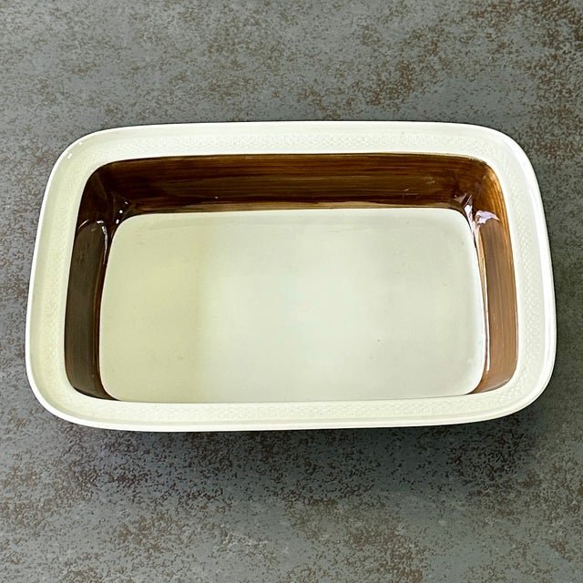 Brown Vintage Scandinavian Dish in Beige and Chocolate from Rörstrand Forma, 1980s For Sale - Image 8 of 8