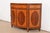 English Ethan Allen Regency Inlaid Mahogany Demilune Sideboard or Bar Cabinet For Sale - Image 3 of 11