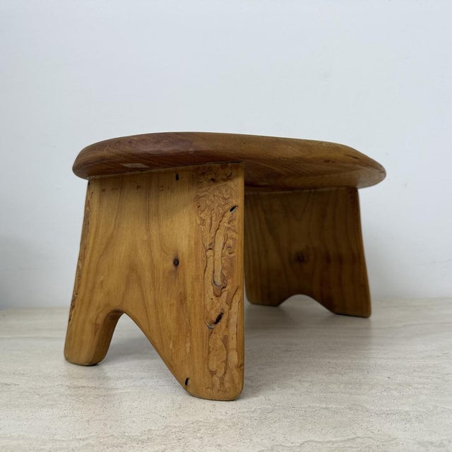 Brutalist Wood Side Table or Stool, 1970s For Sale - Image 13 of 18