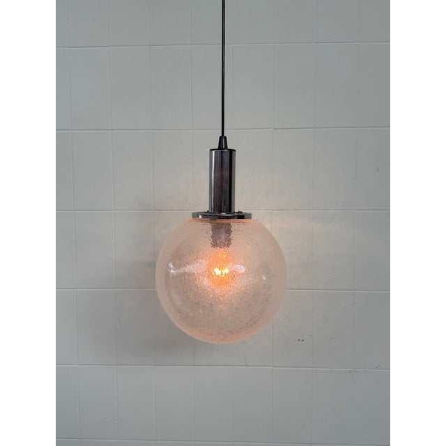 Vintage Industrial Italian Pendant Light in Pulegoso Glass Sphere, 1960s For Sale - Image 16 of 16