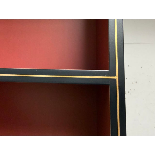 Black Chelsea House Pagoda Top Bookshelves, Pair For Sale - Image 8 of 12