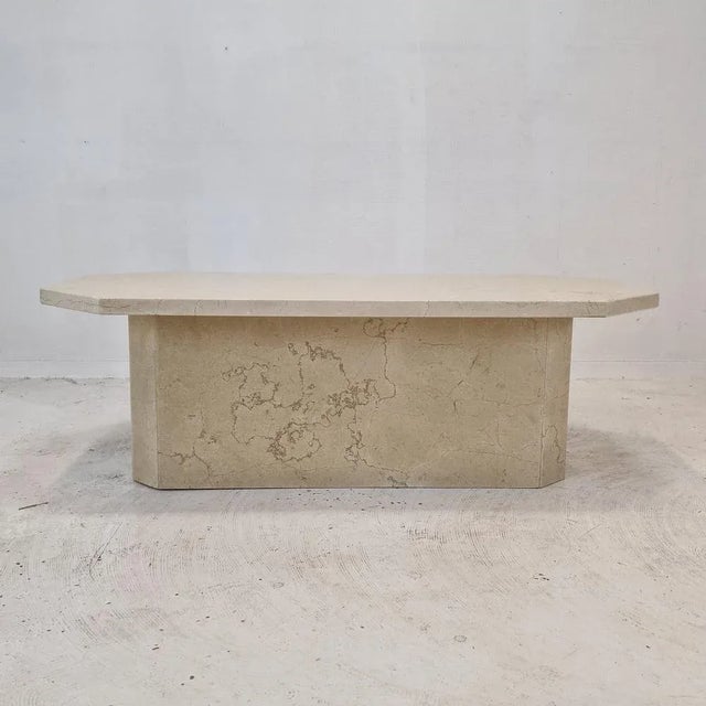 1980s Italian Coffee Table in Travertine, 1980s For Sale - Image 5 of 13