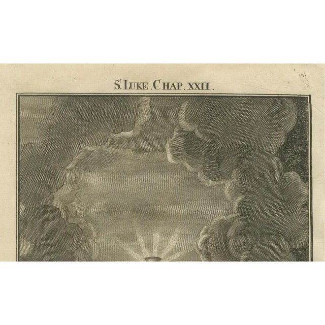 Em. Roberts, Christ Praying in Gethsemane Engraving Luke XXII Garden of Olives, 1735, Print For Sale - Image 3 of 10