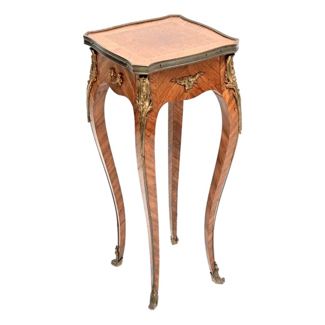Antique French Inlaid Side Table, 1900s For Sale