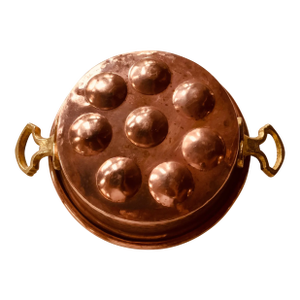 French Copper Pan With Brass Handles - Handmade