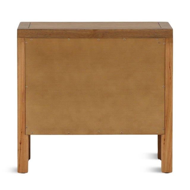 Two-Drawer Carved Oak Organic Transitional Nightstand For Sale In Los Angeles - Image 6 of 8