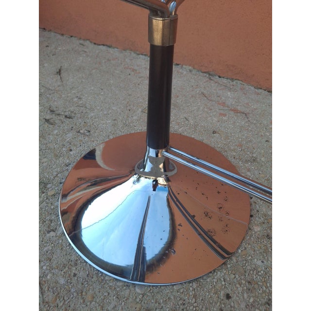 Oval Table in Glass, Chrome and Walnut, 1970s For Sale - Image 6 of 11