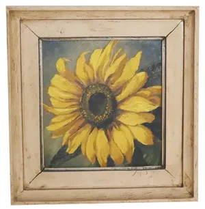 Ölmann, Sunflower, Oil on Chipboard, 1930, Framed