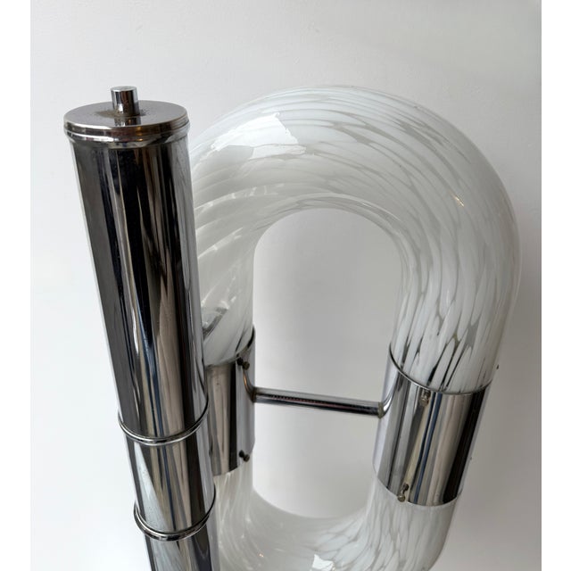 1970s Metal Chain Floor Lamp Murano Glass by Aldo Nason for Mazzega, Italy, 1970s For Sale - Image 5 of 12