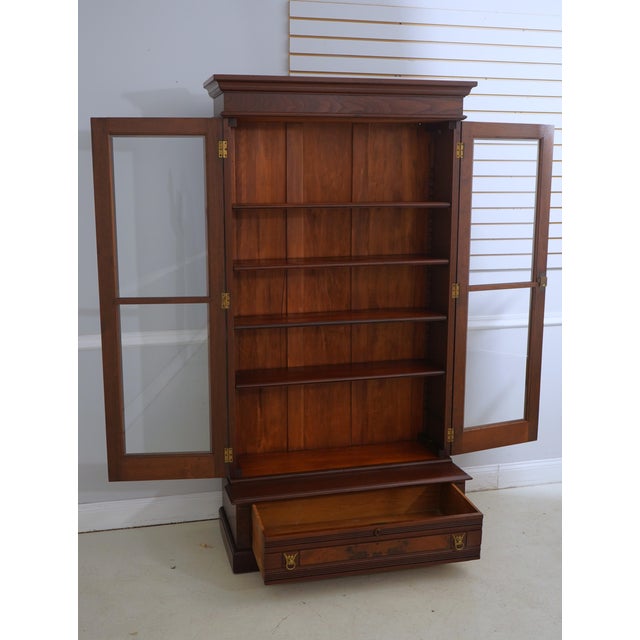 Victorian Victorian Restored Walnut 2 Door Bookcase Cabinet For Sale - Image 3 of 18