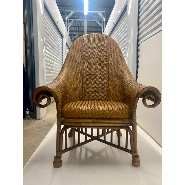 90s Bamboo Arm Chairs Attributed to Ralph Lauren Only One . For Sale - Image 12 of 12