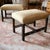 A very good pair of English mahogany benches with blind fret carved legs connected by unusually complex open fretwork...