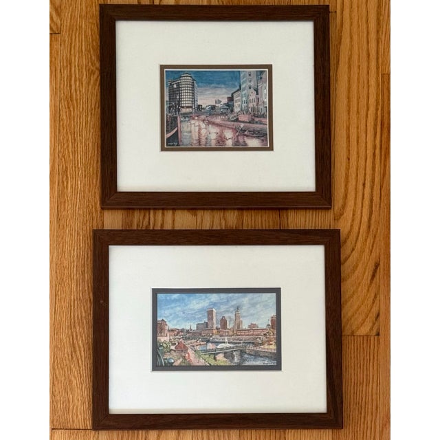 Ballard Designs Framed Prints of Architectural City Views of Providence, Rhode Island, a Pair For Sale - Image 4 of 4
