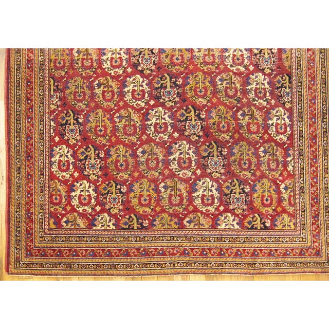Antique Indian Agra Oriental Rug, Small Size, W/ Paisley Design For Sale - Image 4 of 4