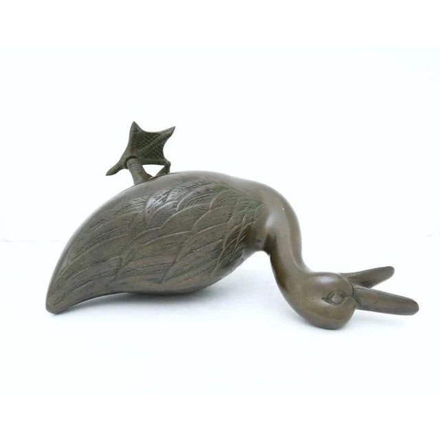 Brass Vintage Large Brass Duck Figurine For Sale - Image 8 of 11