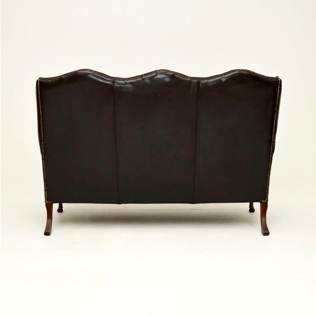 Vintage Leather Wing Back Sofa, 1930 For Sale - Image 6 of 10