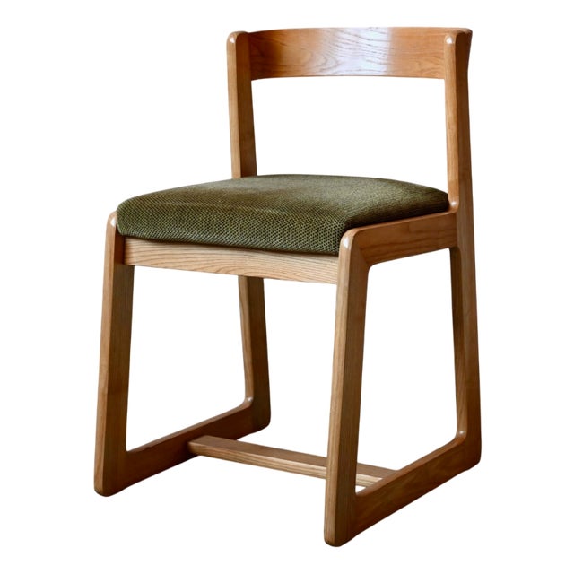 Scandinavian Wood Sled Chair For Sale