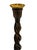 Early 20th Century Antique English Oak Barley Twist Candlesticks With Brass Bobeches For Sale - Image 5 of 6