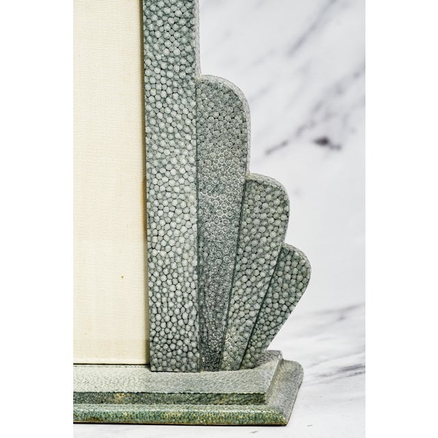 Green Rare Antique Art Deco Leather Picture Photo Frame Tabletop Luxury Home Decor Art For Sale - Image 8 of 17