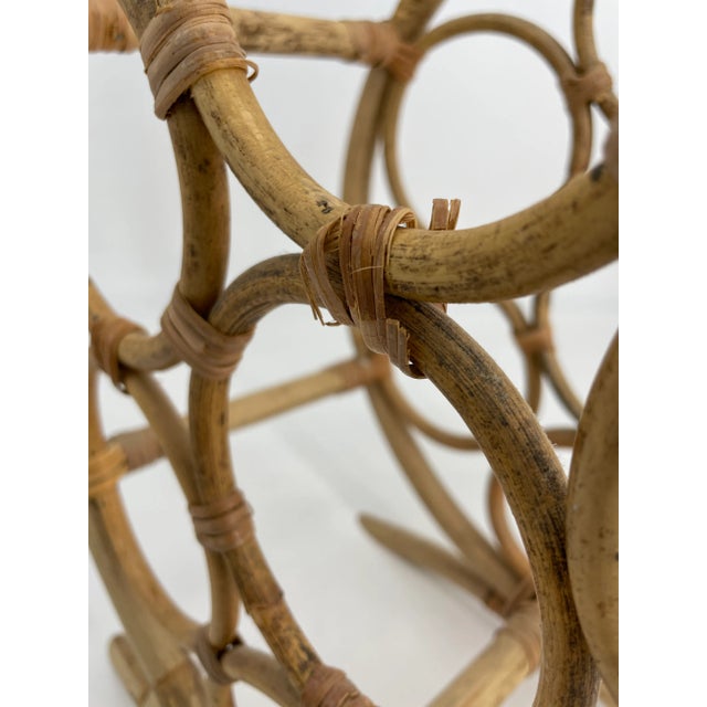 Tan Rattan Wine Rack For Sale - Image 8 of 10