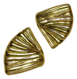 1980s Yaacov Heller Sterling Silver & Goldplate Sculptural Clip-on Earrings, Pair