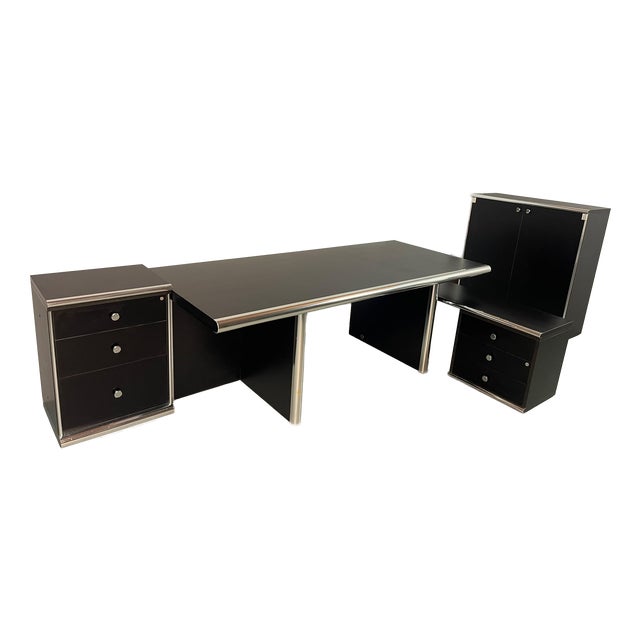 Mid-Century Italian Executive Office Suite by Guido Faleschini for I4 Mariani, Italy, 1970s, Set of 5 For Sale