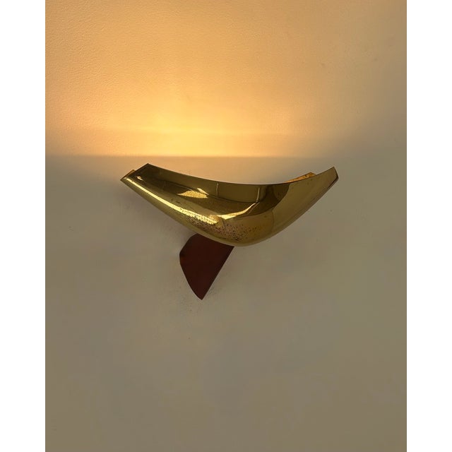 Metal Vintage Wall Lights in Wood and Brass, Italy, 1980s, Set of 2 For Sale - Image 7 of 8