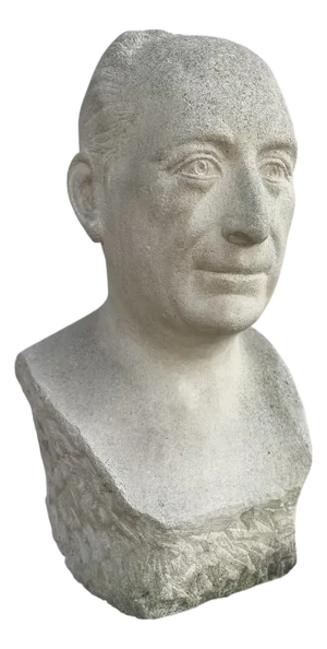 Stone Self-Portrait Bust by Henri Hanniet, 1965