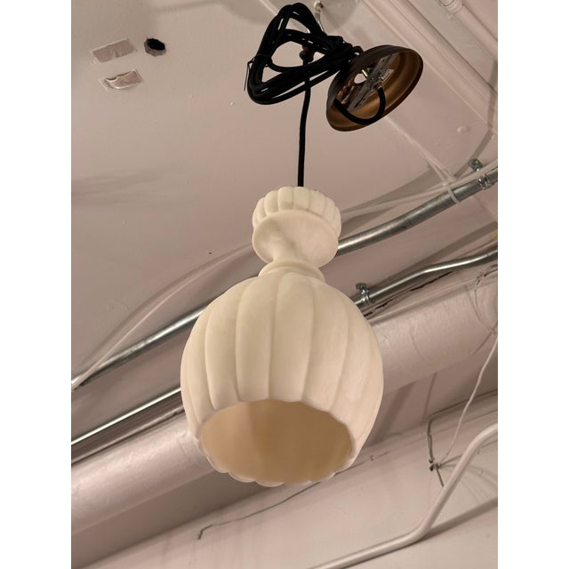2010s Pottery Barn Noah Fluted Light Pendant For Sale - Image 5 of 13