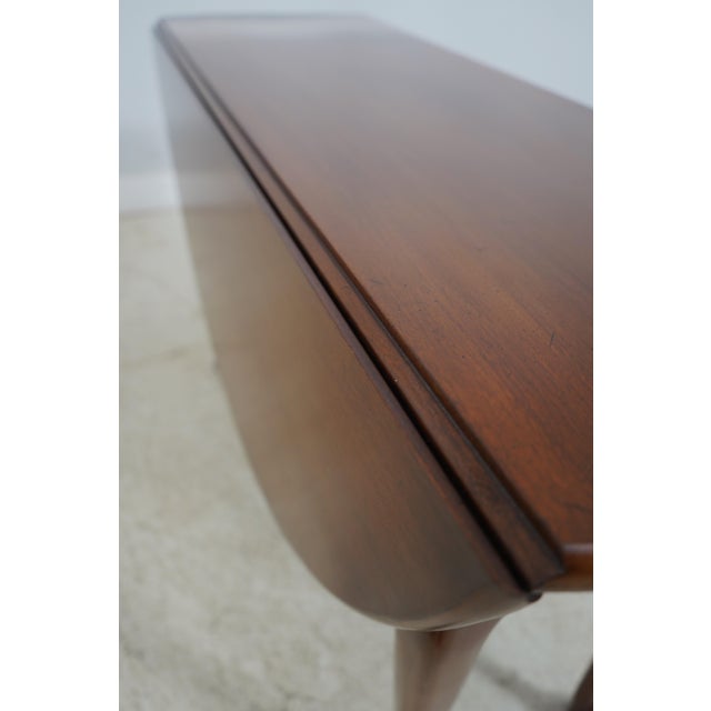 Wood Biggs Queen Anne Solid Mahogany Dropleaf Table For Sale - Image 7 of 12