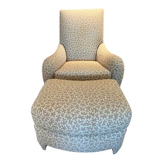 1990s Donghia Lounge Chair and Ottoman - Set of 2 For Sale