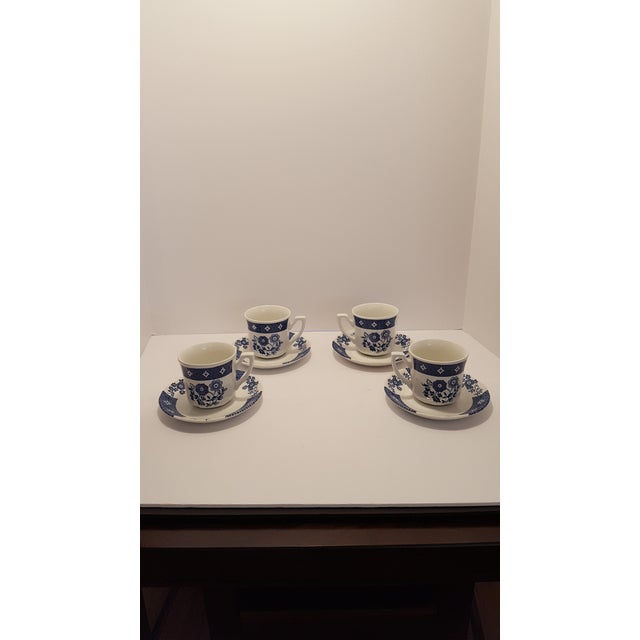 1900 - 1909 Royal Staffordshire Cathay J&g Meakin Cups & Saucers - Service for 4 For Sale - Image 5 of 5